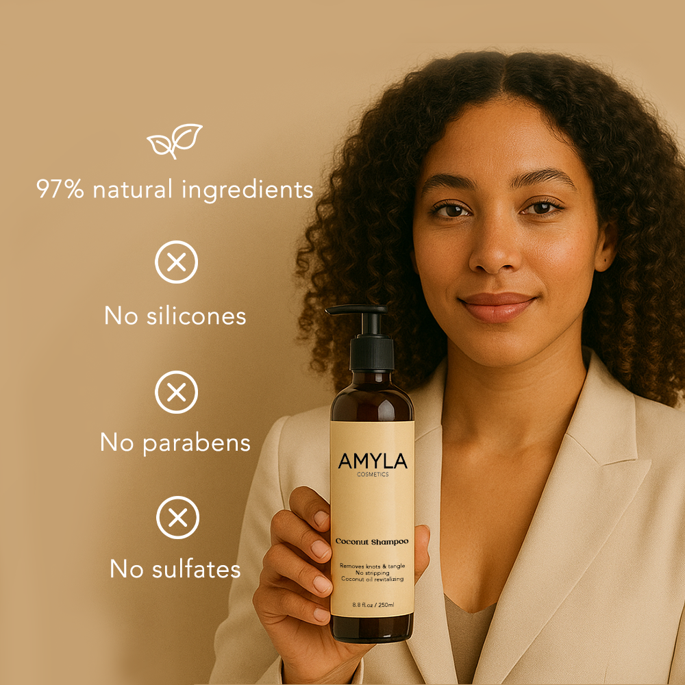 Lockiges Kokosnuss-Shampoo